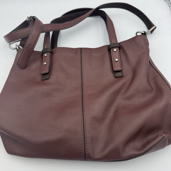 VERA BRADLEY GALLATIN Retired Leather Tote Handbag Dust Cover Burgundy Classic - Picture 3 of 4